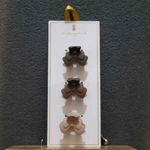 Simply Southern Bow Claw Clips Set Brown Beige Hair Accessories